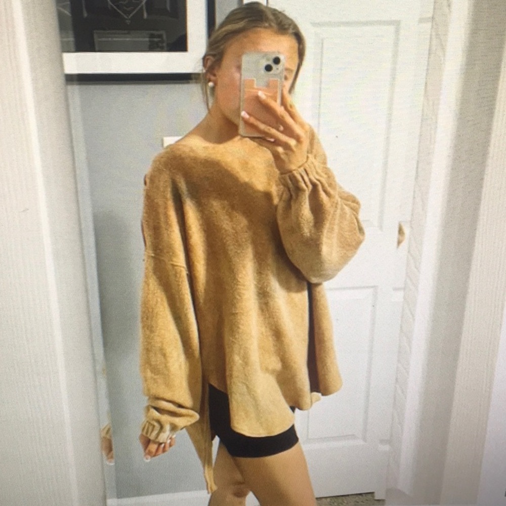 FREE PEOPLE/RARE-SOMEDAY”TYE DYE OVERSIZED TOP IN”RUST”